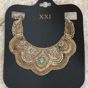 Beaded bib statement Necklace XXI